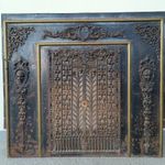 Antik fém rátétes kályha kandalló öntöttvas ajtós keret 8165 fotó