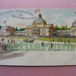 BUDAPEST, Székesfővárosi Pavillon. Régi litho képeslap, levelező-lap. Országzászló. fotó