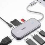 Új, BlitzWolf® BW-TH5 7in1 Hub Adapter USB-C 3xUSB 3.0, HDMI, USB-C PD, SD, microSD fotó