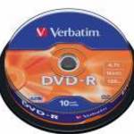 DVD-R lemez, AZO, 4, 7GB, 16x, 10 db, hengeren, VERBATIM fotó