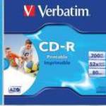 CD-R lemez, nyomtatható, matt, ID, AZO, 700MB, 52x, 1 db, normál tok, VERBATIM fotó