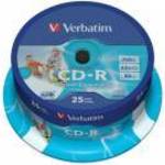 CD-R lemez, nyomtatható, matt, ID, AZO, 700MB, 52x, 25 db, hengeren, VERBATIM fotó