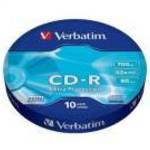 CD-R lemez, 700MB, 52x, 10 db, zsugor csomagolás, VERBATIM "DataLife" fotó