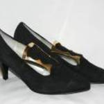 Elcanto Butique fekete arany díszítéses alkalmi elegáns cipő 37 fotó