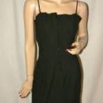 Sisley fekete vállpántos karcsúsított ruha M fotó