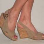 Graceland drapp velúr bőr telitalpú szandál cipő 38 fotó