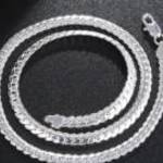 ÚJ, Sterling ezüstött uniszex lapos kígyólánc fotó