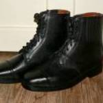 Új fekete bőr fűzős, gumibetétes lovagló cipő lovaglócipő fotó