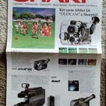 Sharp termékismertető 1990-es évek eleje: videokamera, videomagnó, színes TV, mini-hifi, walkman fotó