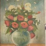 Olaj festmény (virág csokor vázában) - Sütő szignóval fotó