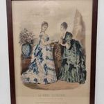 Antik biedermeier nyomat kép fali dekoráció ruha divat keretben 491 5931 fotó