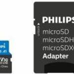 Philips FM51MP65B/00 MicroSDXC, 512GB, Class 10 UHS-I U3 Fekete-Kék memóriakártya adapterrel - PHILI fotó