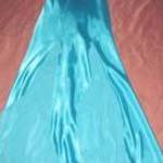 kék selyem muszlin maxi ruha nyakpántos mellbetétes hátul pántos 6-s fotó