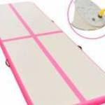 vidaXL rózsaszín PVC felfújható tornaszőnyeg pumpával 600x100x10 cm fotó