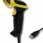Qoltec 50860 1D | USB fekete/sárga kézi vonalkódolvasó fotó