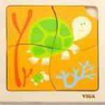 Fa képes kirakó puzzle Viga 4 db teknősbéka fotó