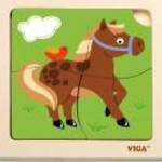 Fa képes kirakó puzzle Viga 4 db lovacska fotó