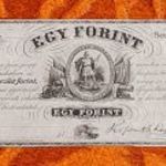 1852 -es UNC hajtatlan Emigrációs Kossuth ezüst 1 Forint Szabadságharcos bankó Ritka !! (L0942) fotó