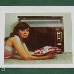 Kártyanaptár, Vidia iparcikk üzletek áruház, gázkonvektor, női modell 1983, , B, fotó