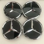 Új Mercedes 75mm Alufelni Felni Közép Kupak Embléma Felnikupak Fényes fekete fotó