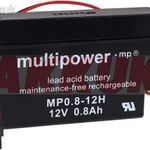 Multipower ólom akku MP0.8-12H szolár redőny otthon és ház 12V 0, 8Ah fotó