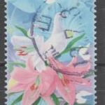 2001. japán Japán Nippon Japan Mi: 3199 Japán 50 éve tagja az UNESCO-nak fehér galamb virágok fotó