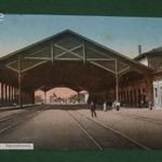 Képeslap, Székesfehérvár, vasútállomás, pályaudvar, peron, váró csarnok fotó
