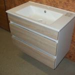 Új falra szerelhető függesztett mosdószekrény fiókos fürdőszoba bútor + kerámiamosdó 2F - 85 cm fotó