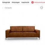 Copenhagen konyak barna 3 személyes bőrhatású kanapé fotó