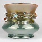 1O247 Loetz - Adolf Beckert mistelbach irizáló üveg kaspó váza ~1910 fotó