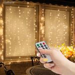 Karácsonyi fényfüggöny távirányítós 100 Led melegfehér - 3 x 1 m - 230V fotó