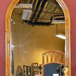 Boltíves tükör, rattan keretes, 109x75cm-es. fotó