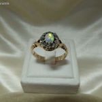 Antik arany karmazált gyűrű opállal és gyémántokkal fotó