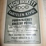Régi újság lap reklám - akár plakát poszter keretezve - 1933 Pécsi brikett kályha - 14 x 20 cm fotó