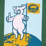 Kártyanaptár, KA-HYB , Kaposvár Hibridsertést tenyésztő vállalat, rajzos humoros malac, 1990 , X, fotó