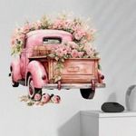 Falmatrica nappaliba - Vintage stílusú autó virágokkal fotó