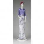 1P856 Esernyős nő nagyméretű Hollóházi porcelán szobor 41 cm fotó