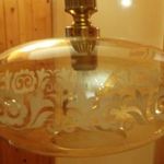 Mennyezeti lámpa, dekoratív, csiszolt üveg búrával Búra átmérője: kb 30 cm fotó
