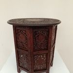 Antik arab bútor összecsukható dúsan faragott fa kávé tea asztal Marokkó Algéria 460 8146 fotó