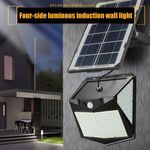 240 LED-es napelemes napfény vízálló mozgásérzékelő fali lámpa fotó