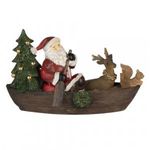 Mikulás csónakban, karácsonyi dekorfigura 22x10x13cm fotó