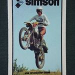 Kártyanaptár, Német NDK , IFA gép autógyár, Simson Cross motorkerékpár, 1986 , N, fotó