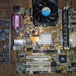 RETRO PC alkatrész - alaplap - ASUS A7V400-MX - SOCKET A PGA462 - AMD Sempron 2200+ + RAM fotó