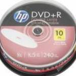 DVD+R lemez, nyomtatható, kétrétegű, 8, 5GB, 8x, 10 db, hengeren, HP fotó