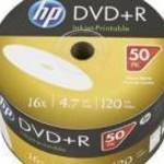 DVD-R lemez, nyomtatható, 4, 7GB, 16x, 50 db, zsugor csomagolás, HP fotó
