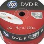 DVD-R lemez, 4, 7 GB, 16x, 50 db, zsugor csomagolás, HP fotó