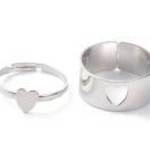 Szív motívumos páros gyűrű (2 db), állítható méret - Maria King fotó