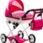 Játék babakocsi New Baby COMFORT rózsaszín szivecskés - NEW BABY fotó