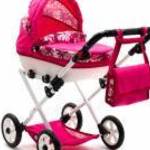 Játék babakocsi New Baby COMFORT rózsaszín virágokkal - NEW BABY fotó