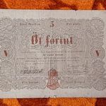 1848 -as ropogós 5 Forint Kossuth Szabadságharcos bankó "barna változat" debreceni kiadás ! (L0986) fotó